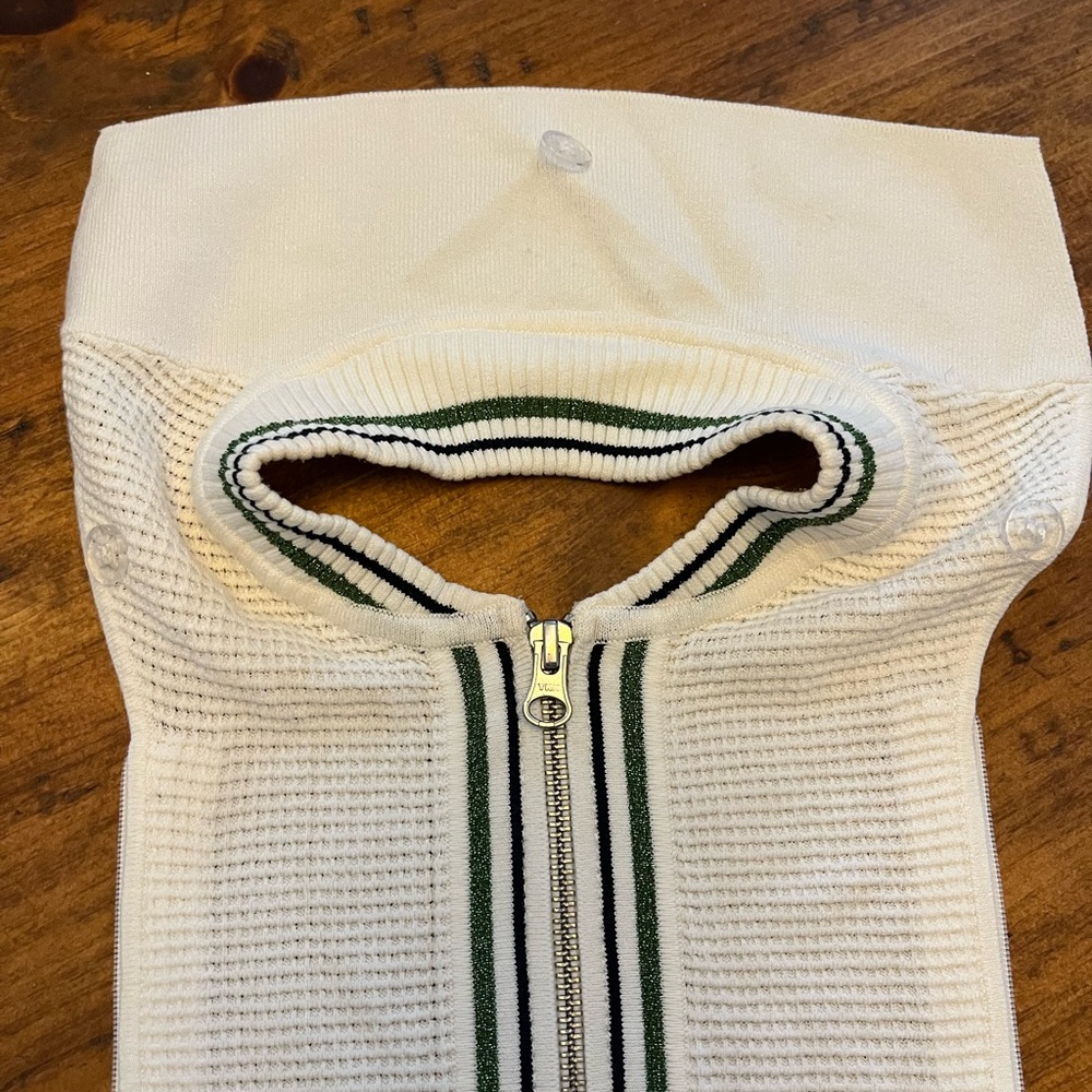 Veronica Beard Dickie- White, Navy and Green striped.